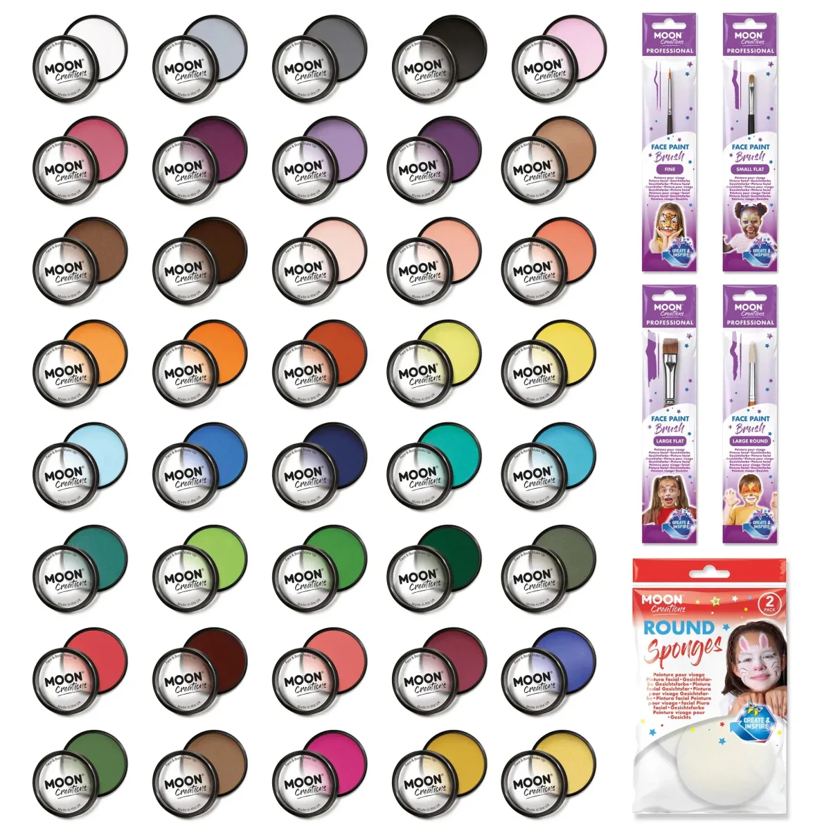 Moon Creations Pro Face Paint Cake Pots Army Green 36g - Image 3