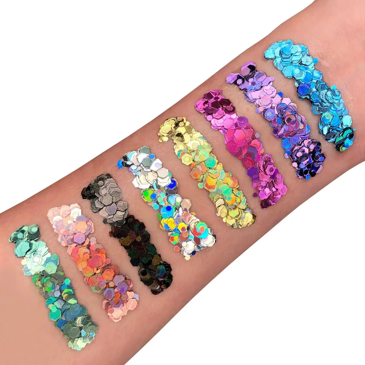 Moon Glitter Holographic Chunky Glitter Gel Silver 12ml - Image 2