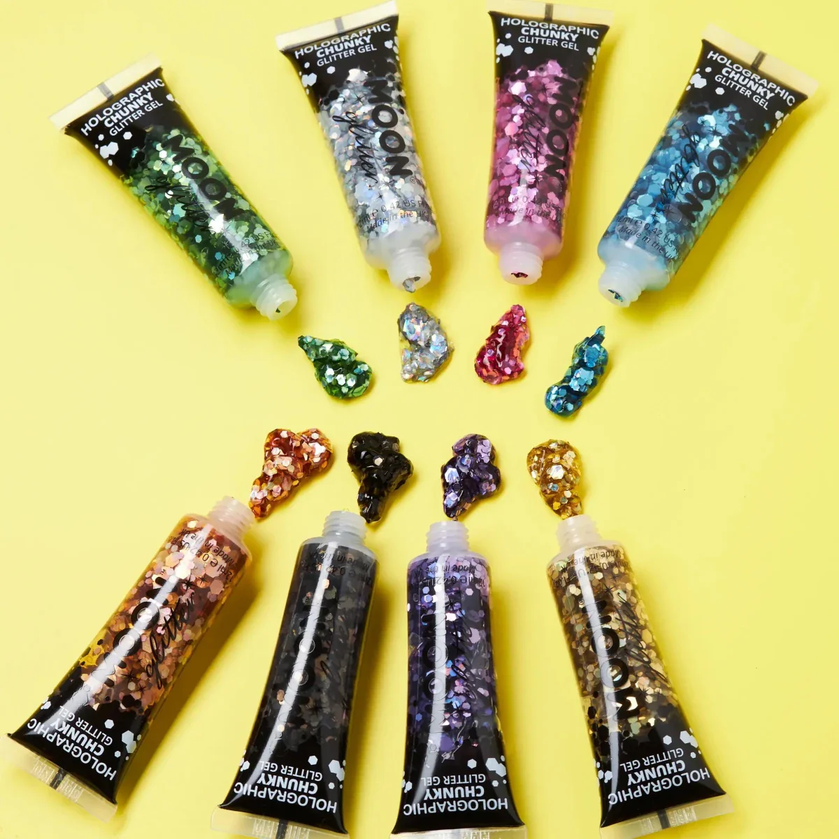 Moon Glitter Holographic Chunky Glitter Gel Silver 12ml - Image 3