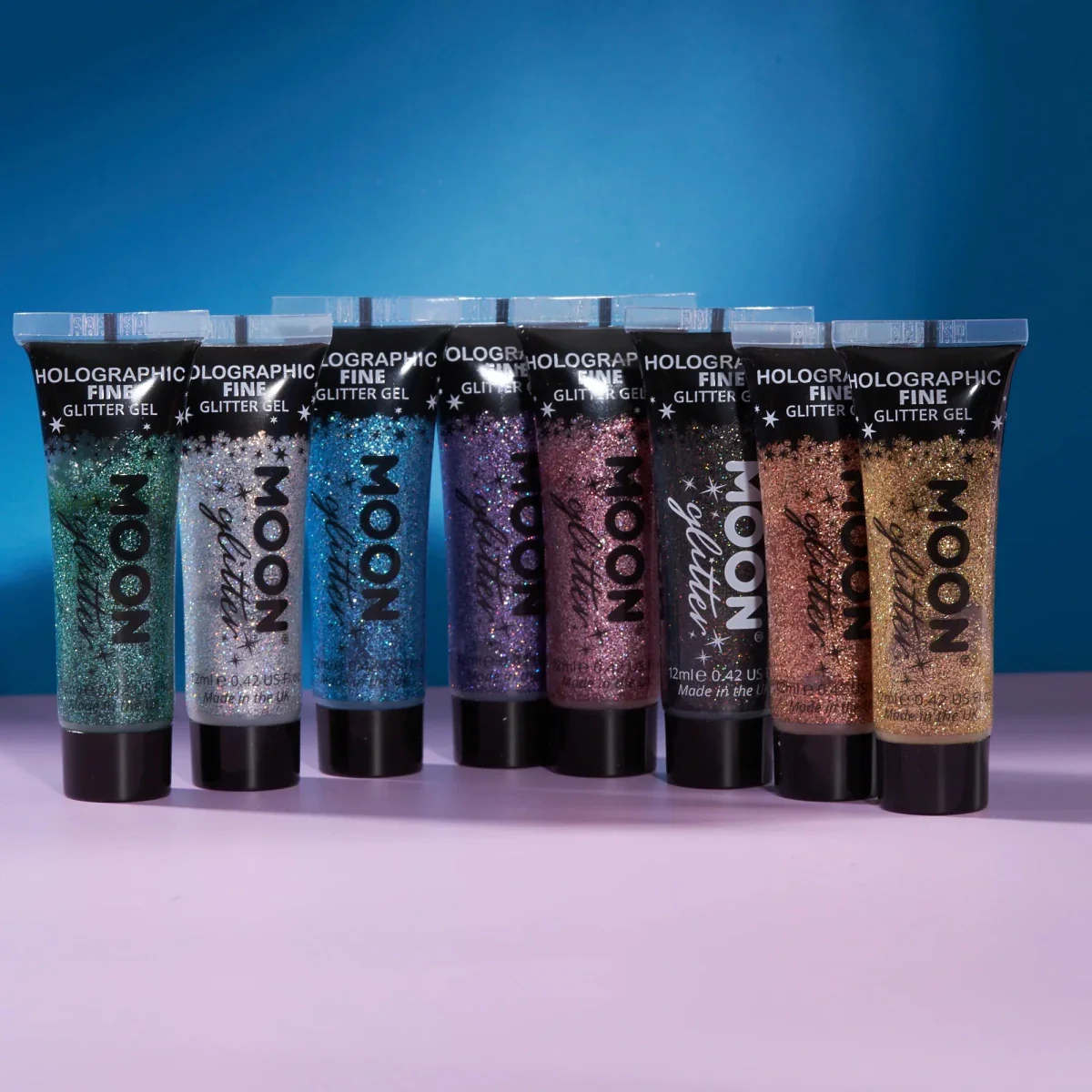 Moon Glitter Holographic Fine Glitter Gel Silver 12ml - Image 4