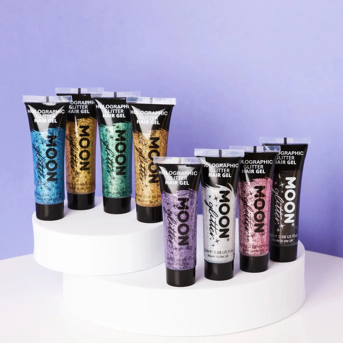 Moon Glitter Holographic Glitter Hair Gel Silver 20ml - Image 4