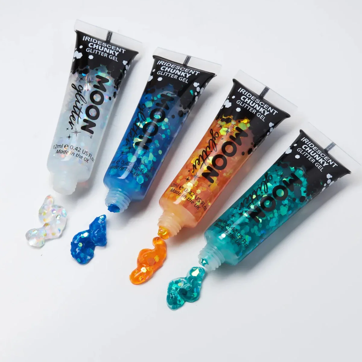 Moon Glitter Iridescent Chunky Glitter Gel Orange 12ml - Image 2