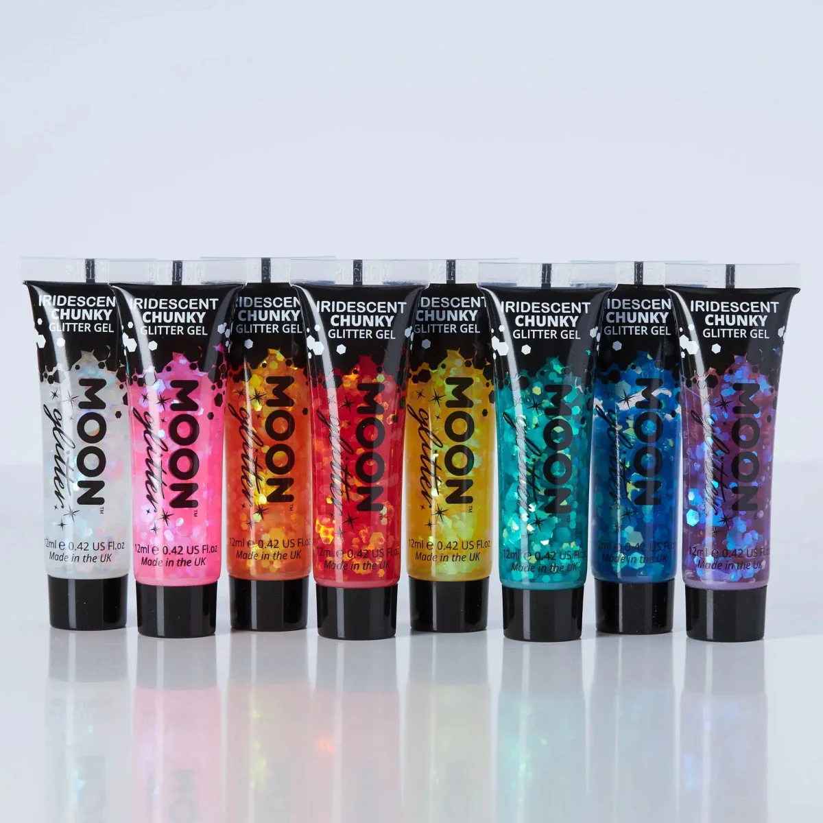Moon Glitter Iridescent Chunky Glitter Gel Orange 12ml - Image 4