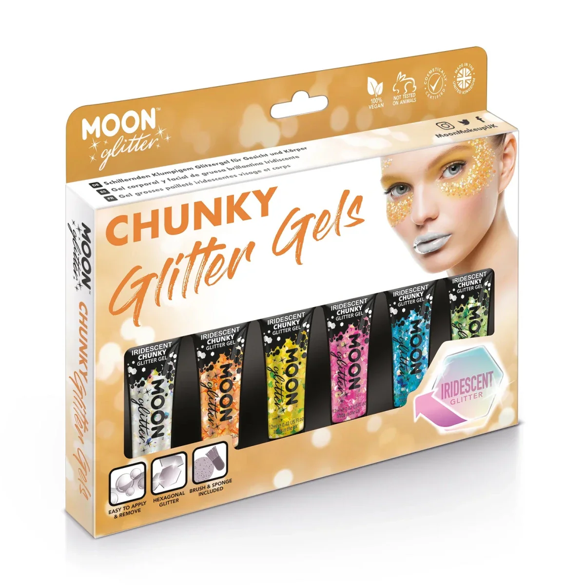 Moon Glitter Iridescent Chunky Glitter Gel Purple 12ml - Image 5
