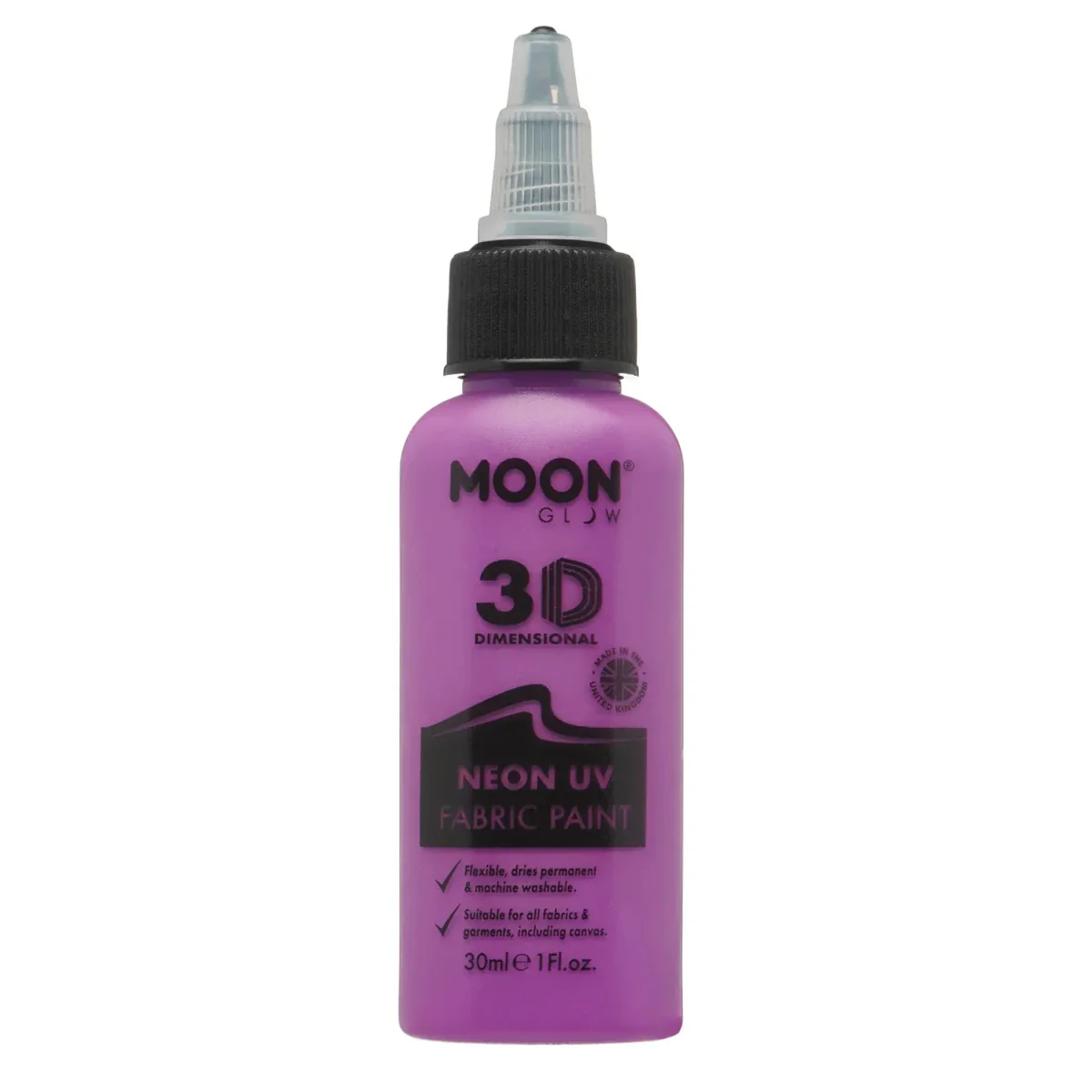 Moon Glow Neon UV Fabric Paint 30ml Intense Purple 30ml
