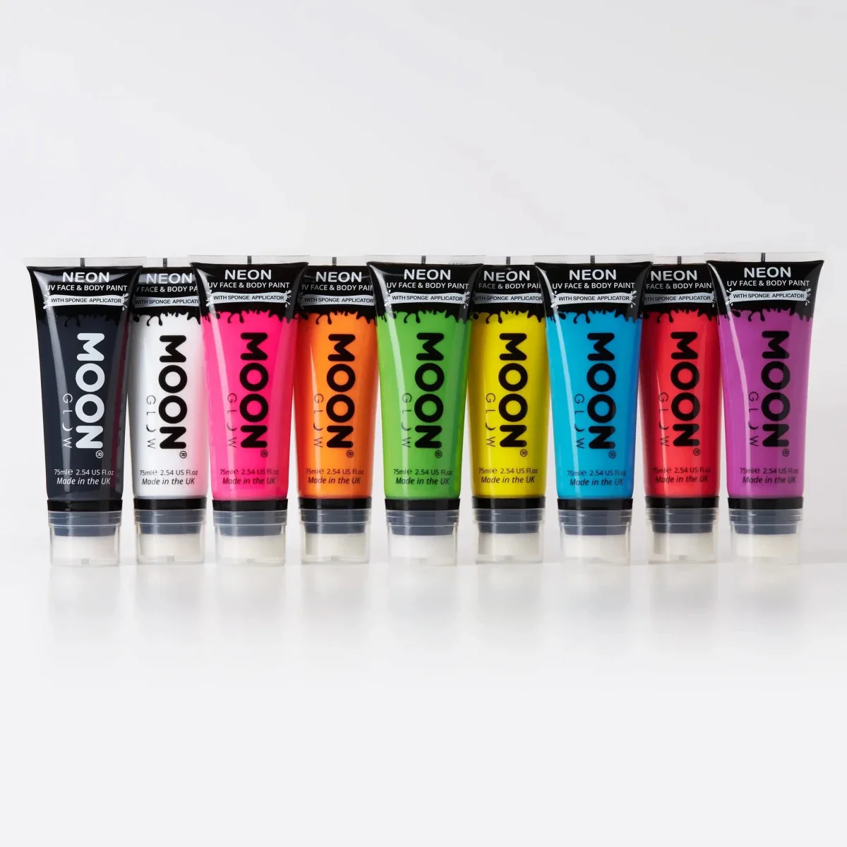 Moon Glow Neon UV Face Paint with Sponge Applicator Intense Orange 75ml - Image 3