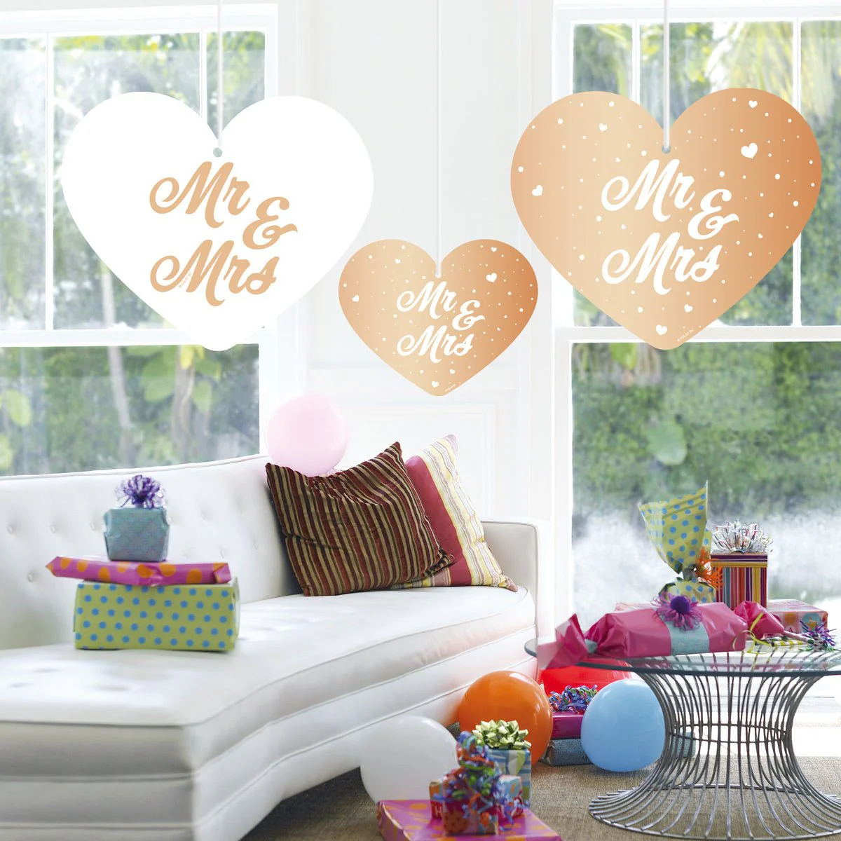Mr, & Mrs, Hangdecoratie Set Rose Goud 5 delig - Image 2