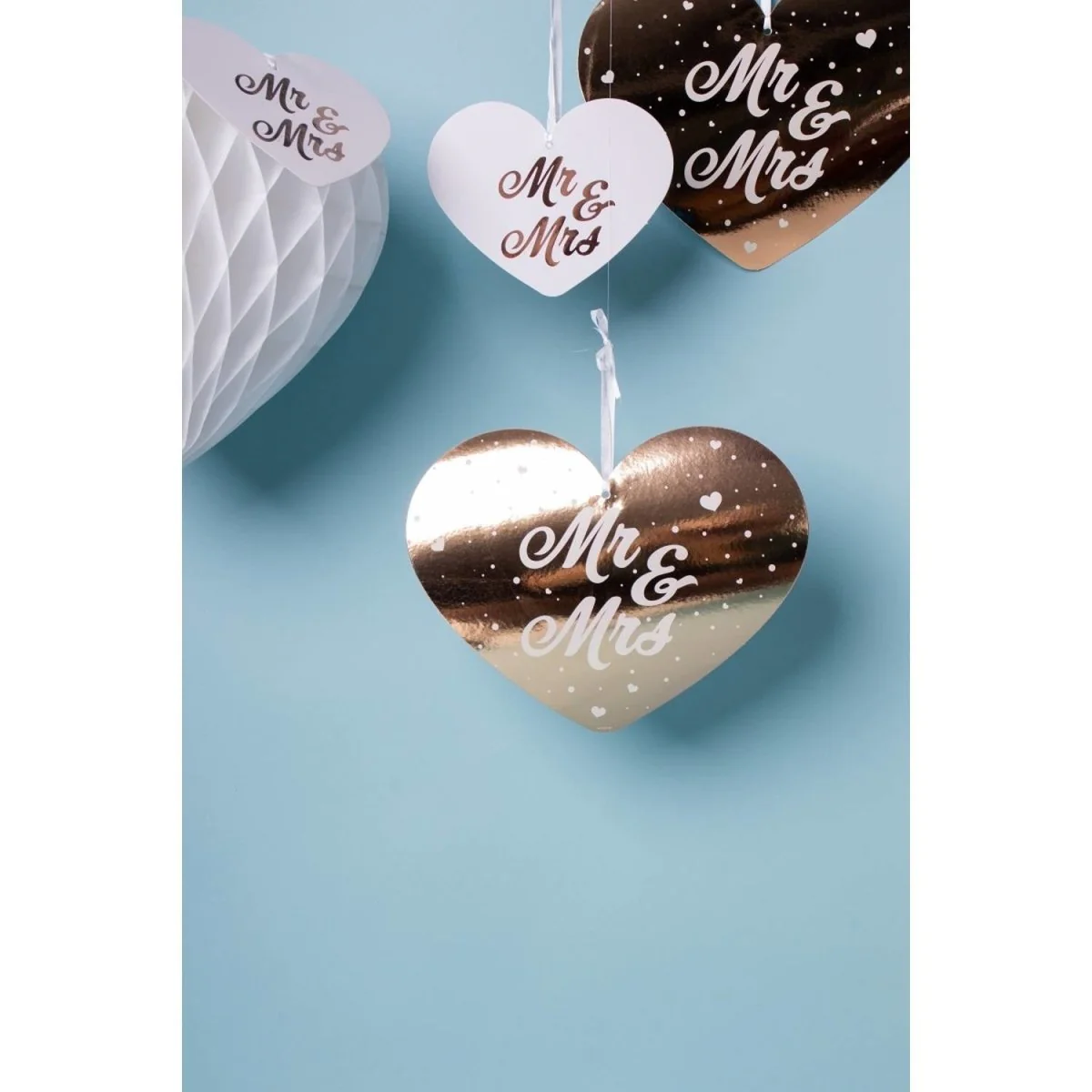 Mr, & Mrs, Hangdecoratie Set Rose Goud 5 delig - Image 3