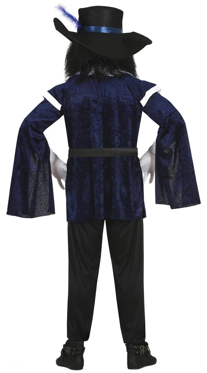 Musketier Kostuum Heren Blauw - Image 3