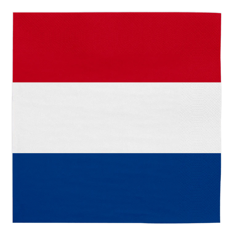 Nederland Servetten Rood Wit Blauw 3 Laags 33cm 20st