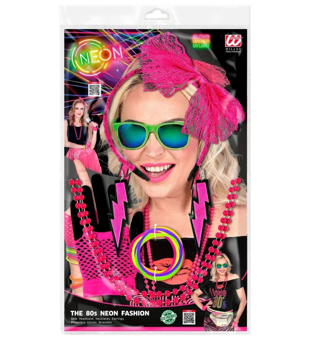 Neon 80S Accessoireset Roze 5 delig - Image 5