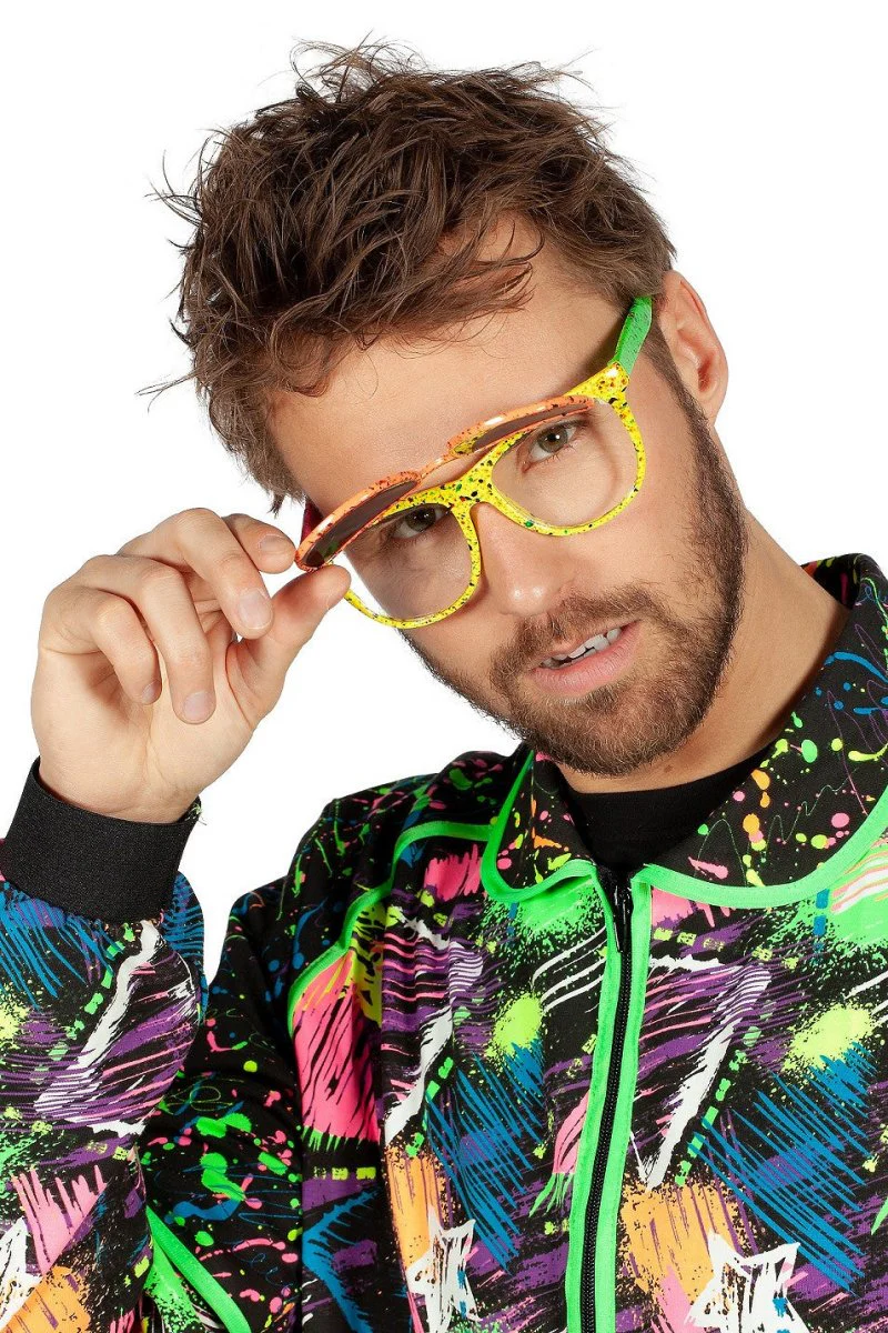 Neon 80S Bril Hologram Met Klep - Image 3