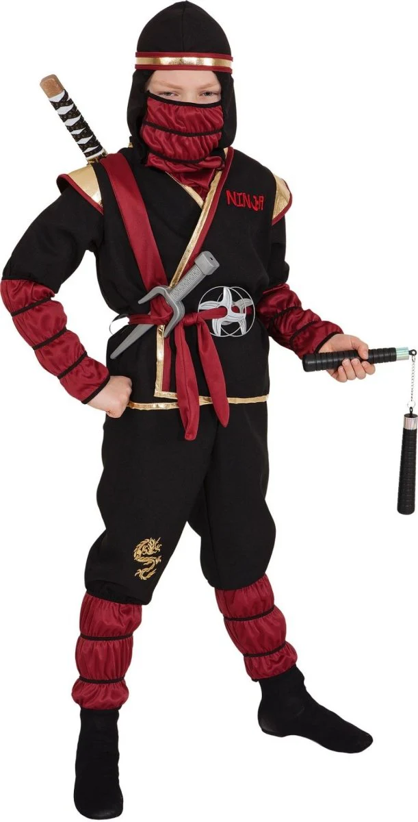 Ninja Kostuum – Rood/Goud/Zwart - Image 2