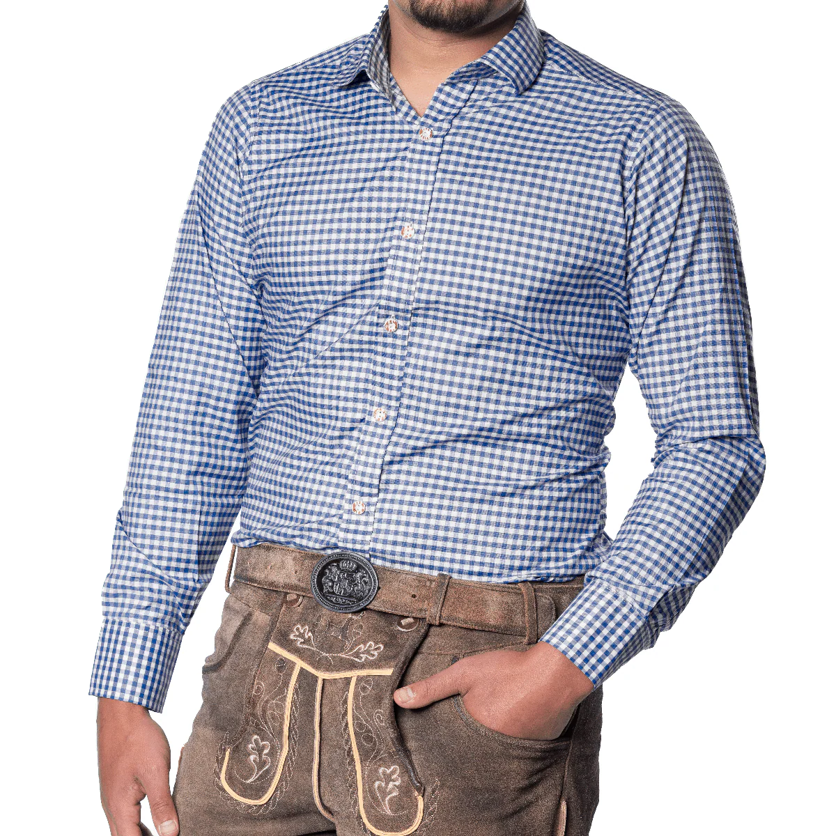 Oktoberfest Blouse Blauw Heren - Image 3