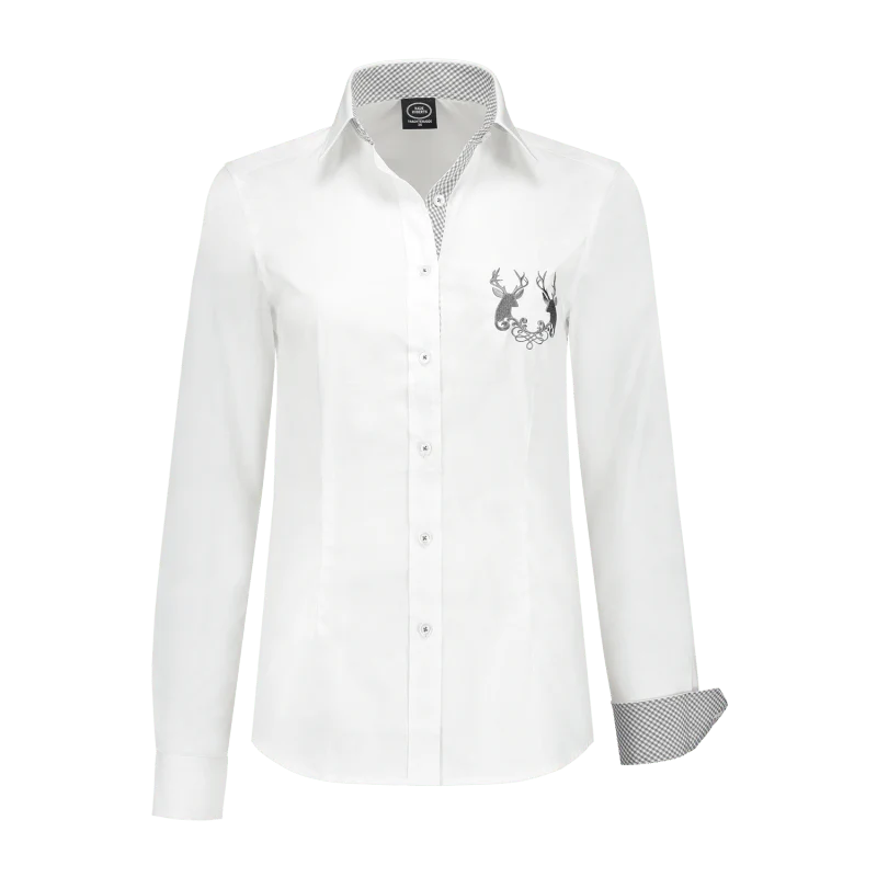 Oktoberfest Blouse Wit Dames Lange Mouwen