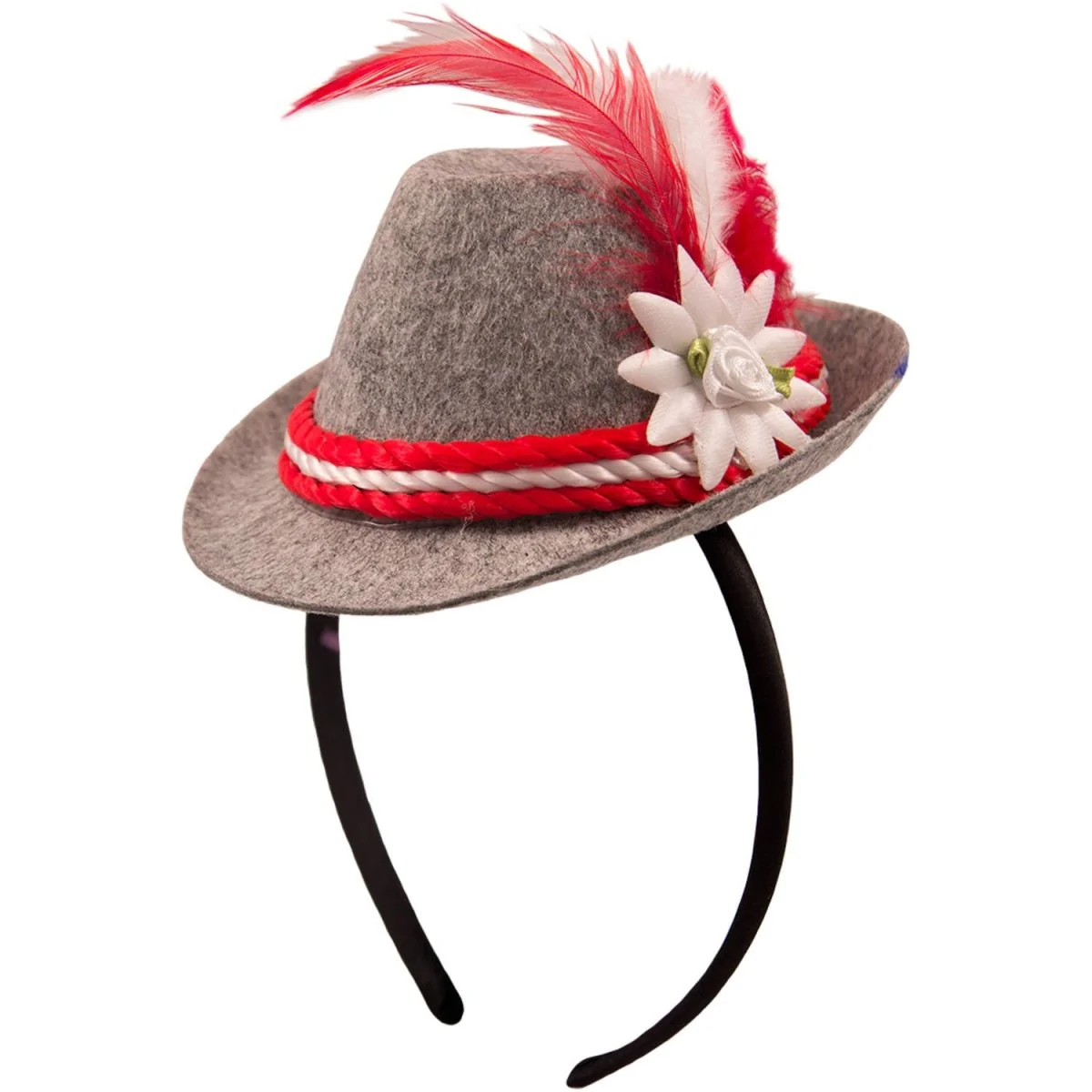 Oktoberfest Haarband Tiroler Hoedje Rood