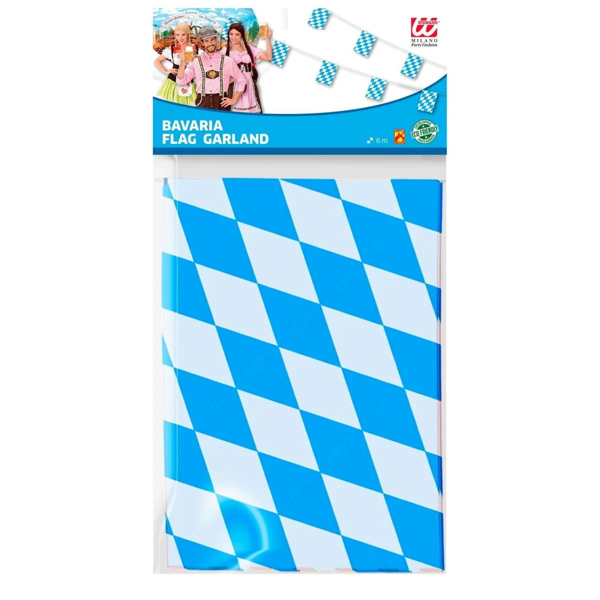 Oktoberfest Slinger Blauw Wit Brandvertragend 6m - Image 2