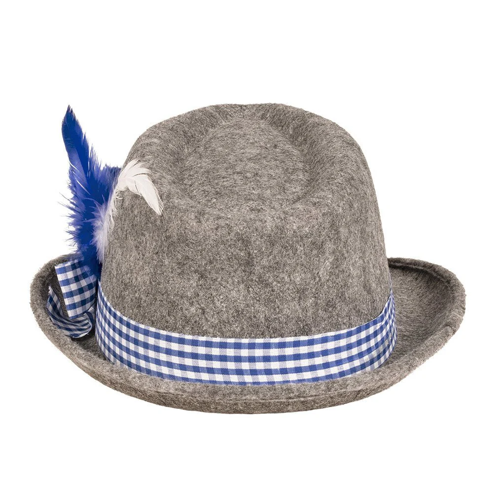 Oktoberfest Tiroler Hoed Grijs Blauw - Image 3