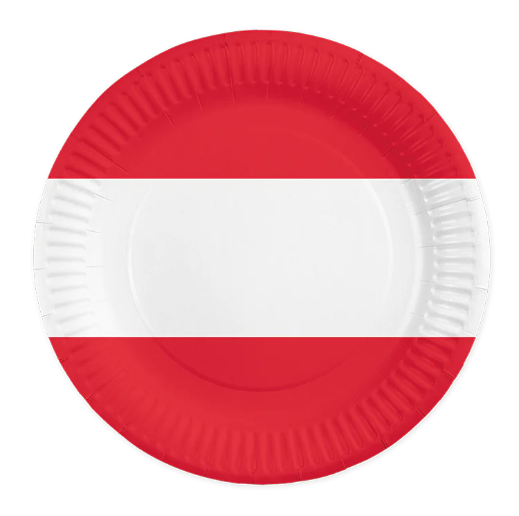 Oostenrijk Borden Rood Wit 23cm 8st