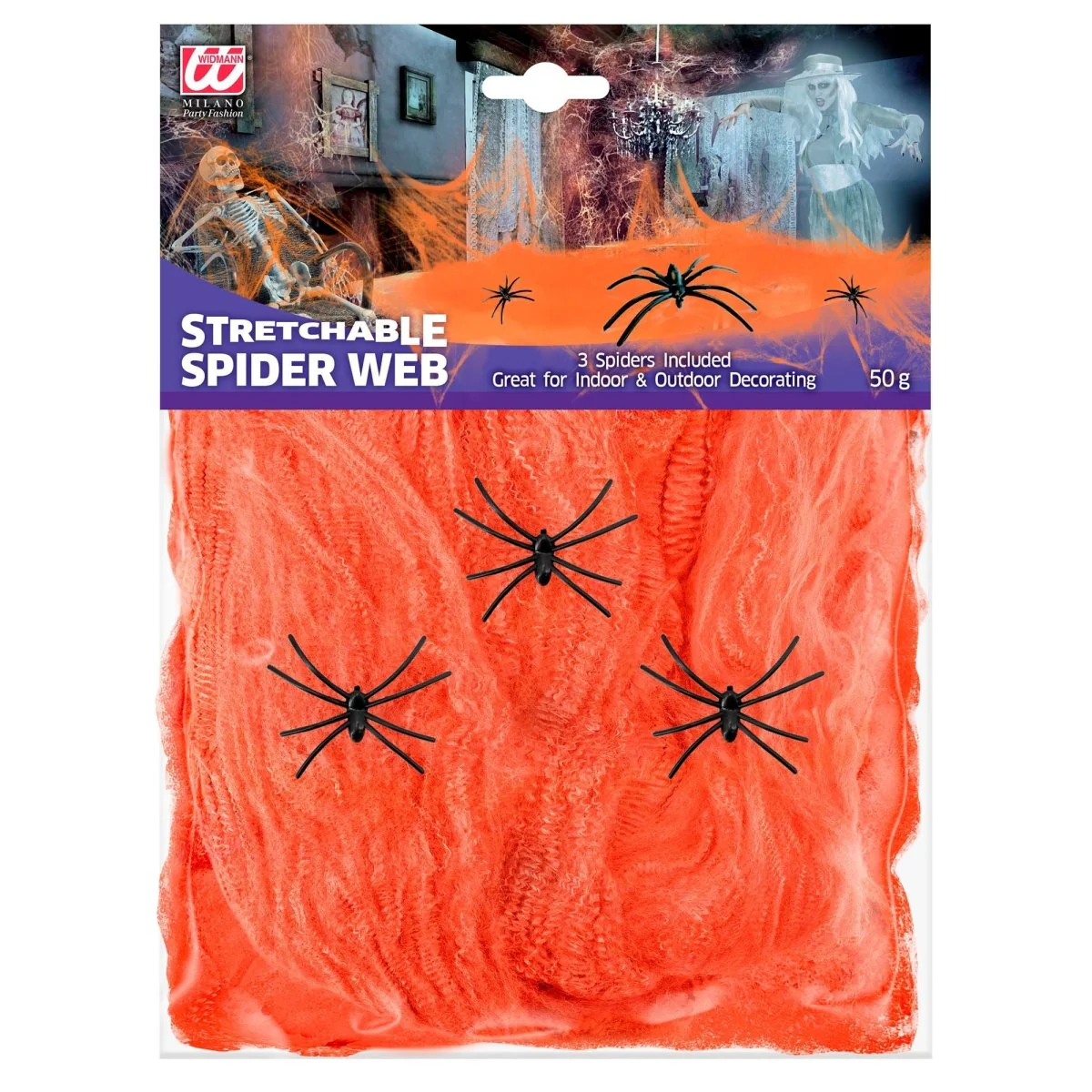 Oranje Spinnenweb Met Spinnen 4 delig - Image 2