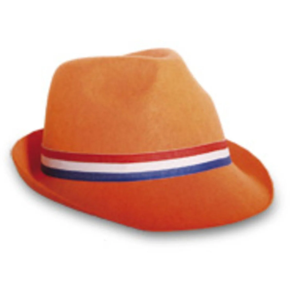 Oranje Trilby Hoed met rood-wit-blauwe band - Image 3