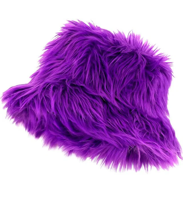 Paars Bucket Hat Pluche