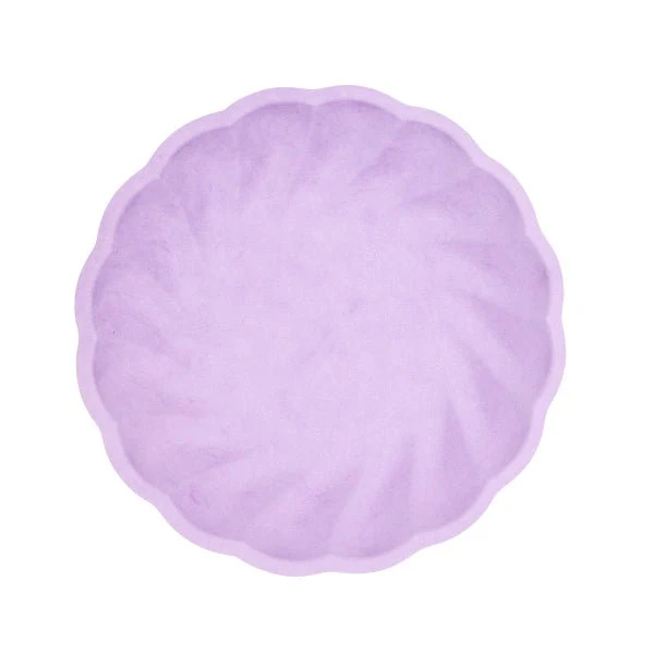 Paarse Borden Rond Swirl Pastel 22,9cm 6st