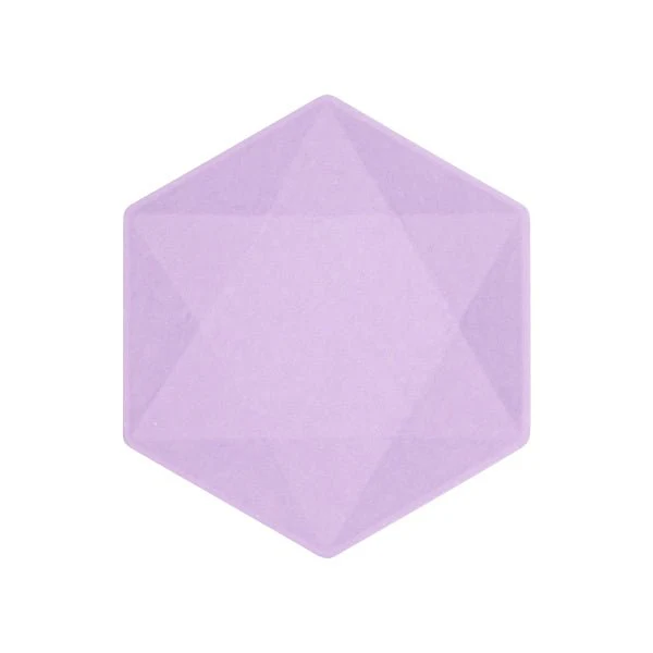 Paarse Borden Zeshoek 20,8cm 6st