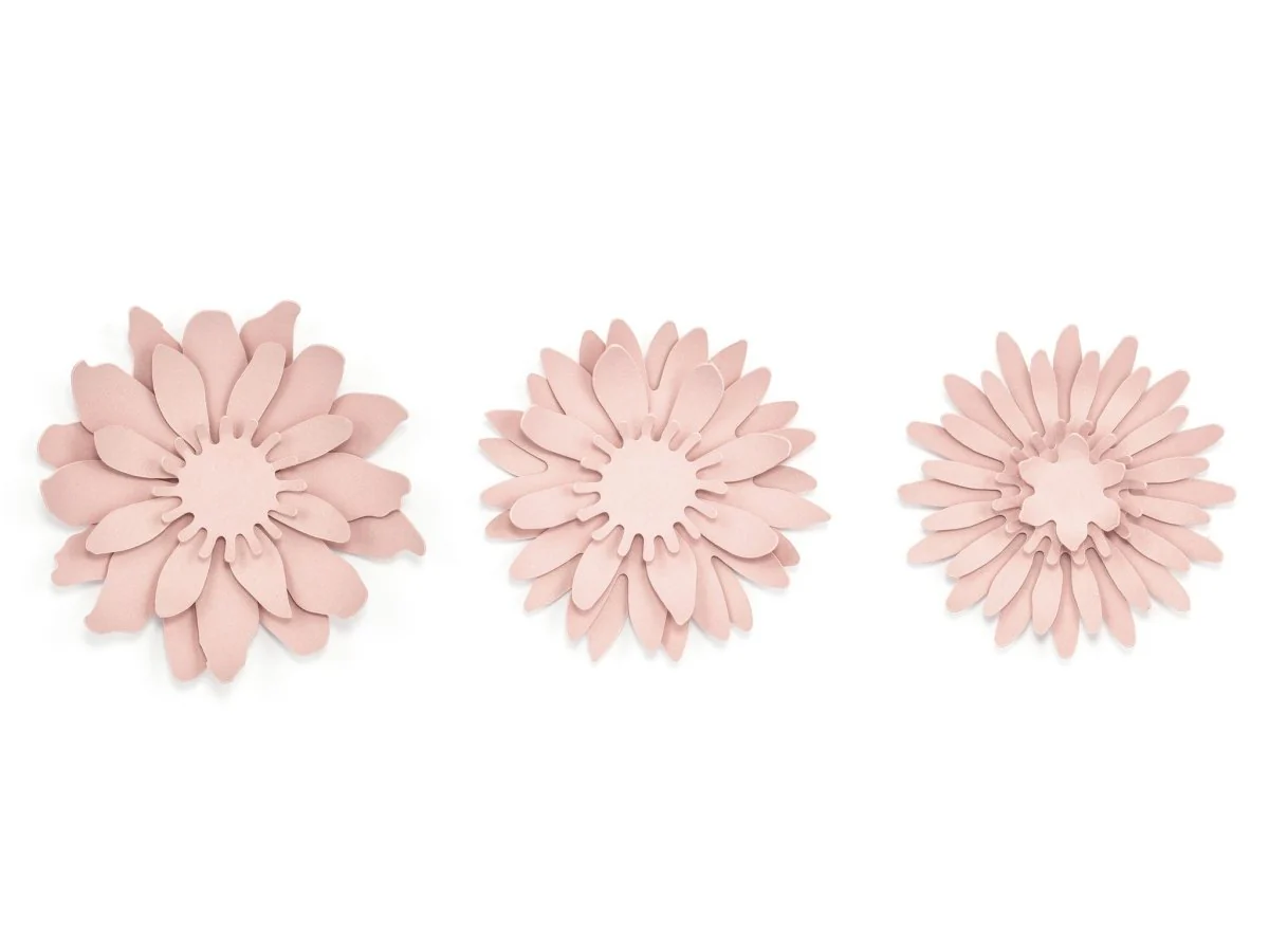 Papieren Bloemen Roze Pastel 3st - Image 3