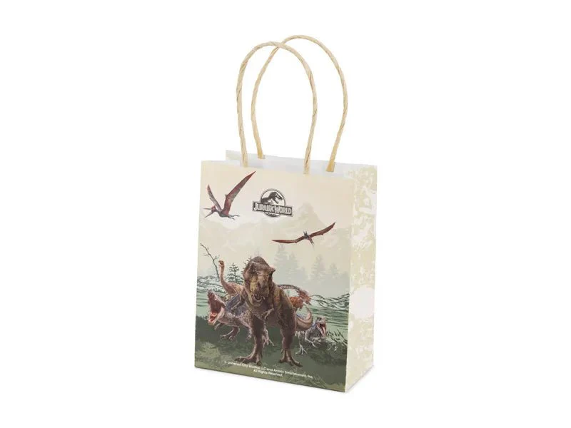 Papieren cadeauzakjes met Jurassic World-thema, 12x15,5x6 cm