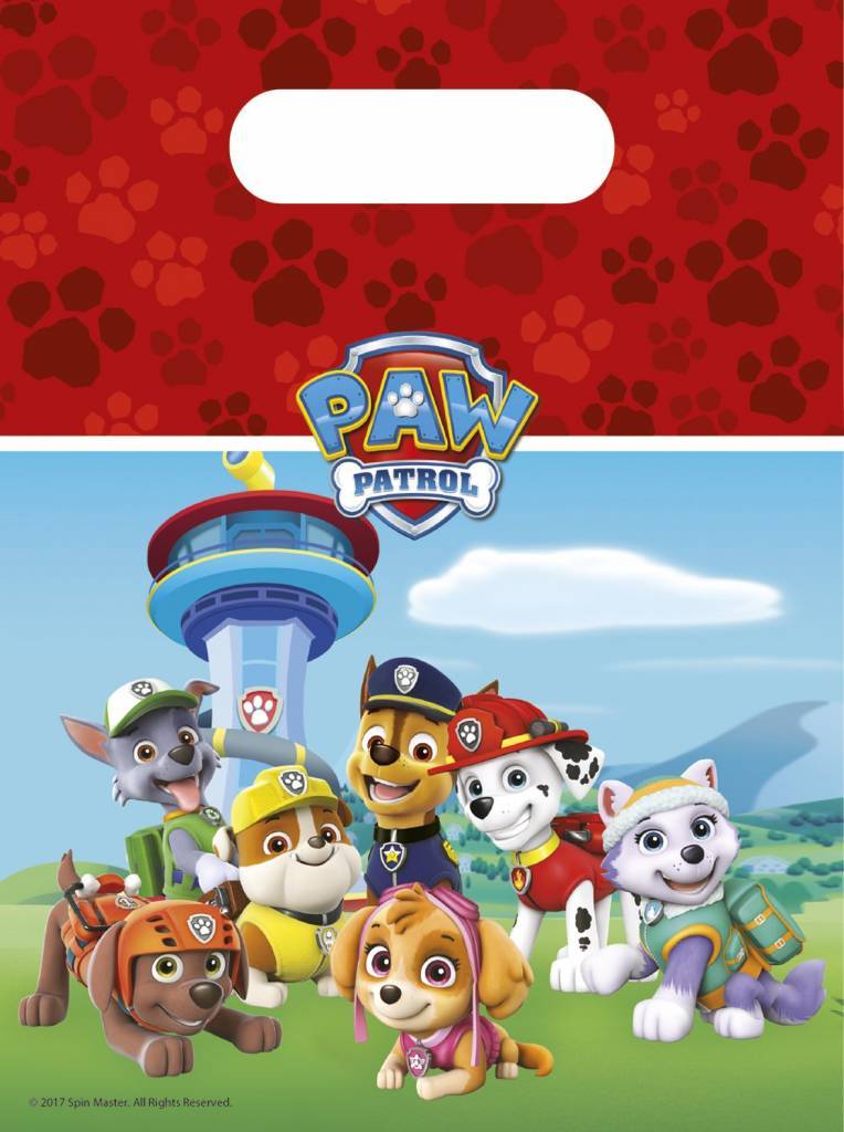 Paw Patrol Uitdeelzakjes Versiering 23cm 6st