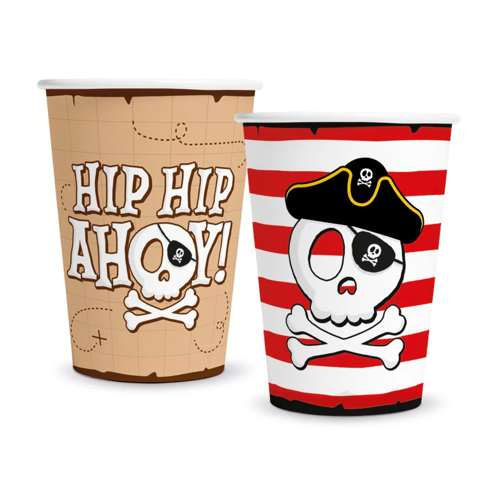 Piraat Bekers Hip Hip Ahoy 210ml 8st