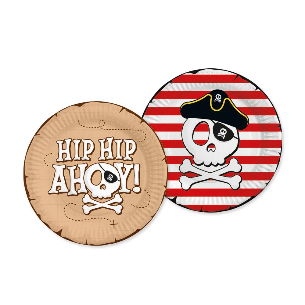 Piraat Borden Hip Hip Ahoy 23cm 8st