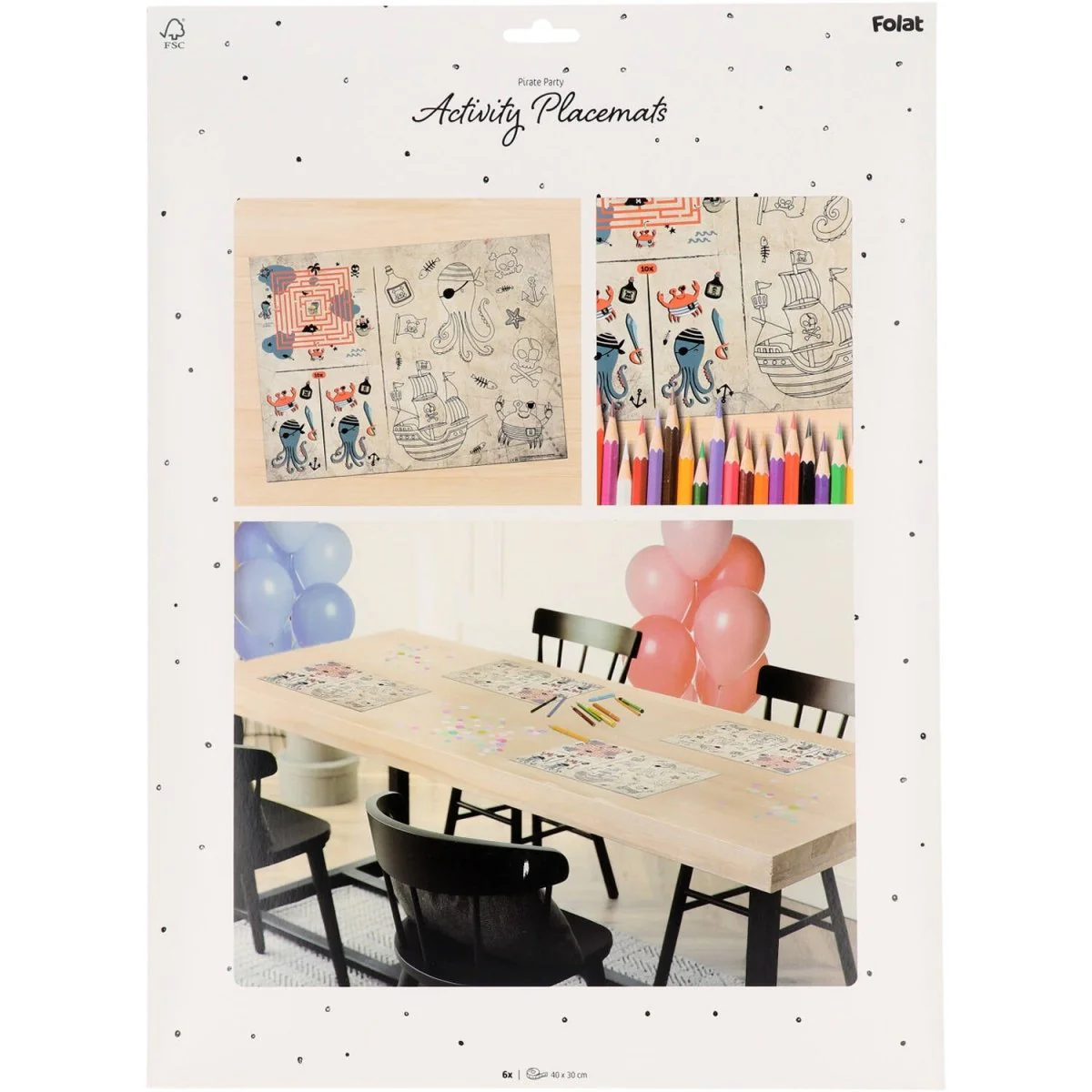 Piraat Placemats Met Activiteiten 40cm 6st - Image 3