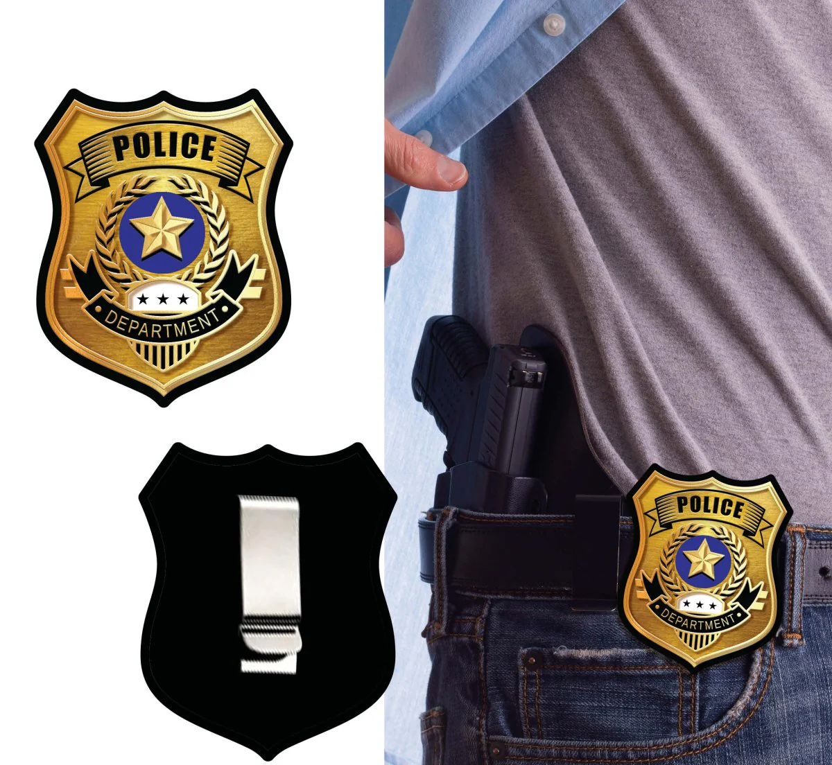 Politie Badge Goud - Image 3