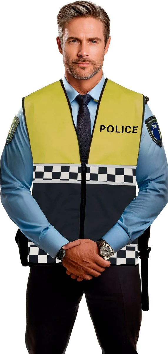 Politie Vest Geel Zwart
