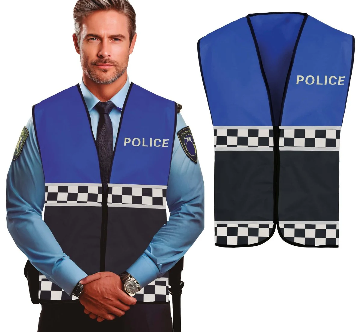 Politie Vest Zwart Blauw - Image 3