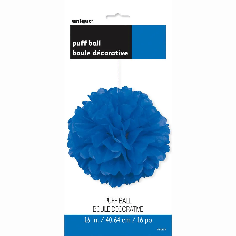 Pompon Blauw 40cm - Image 2