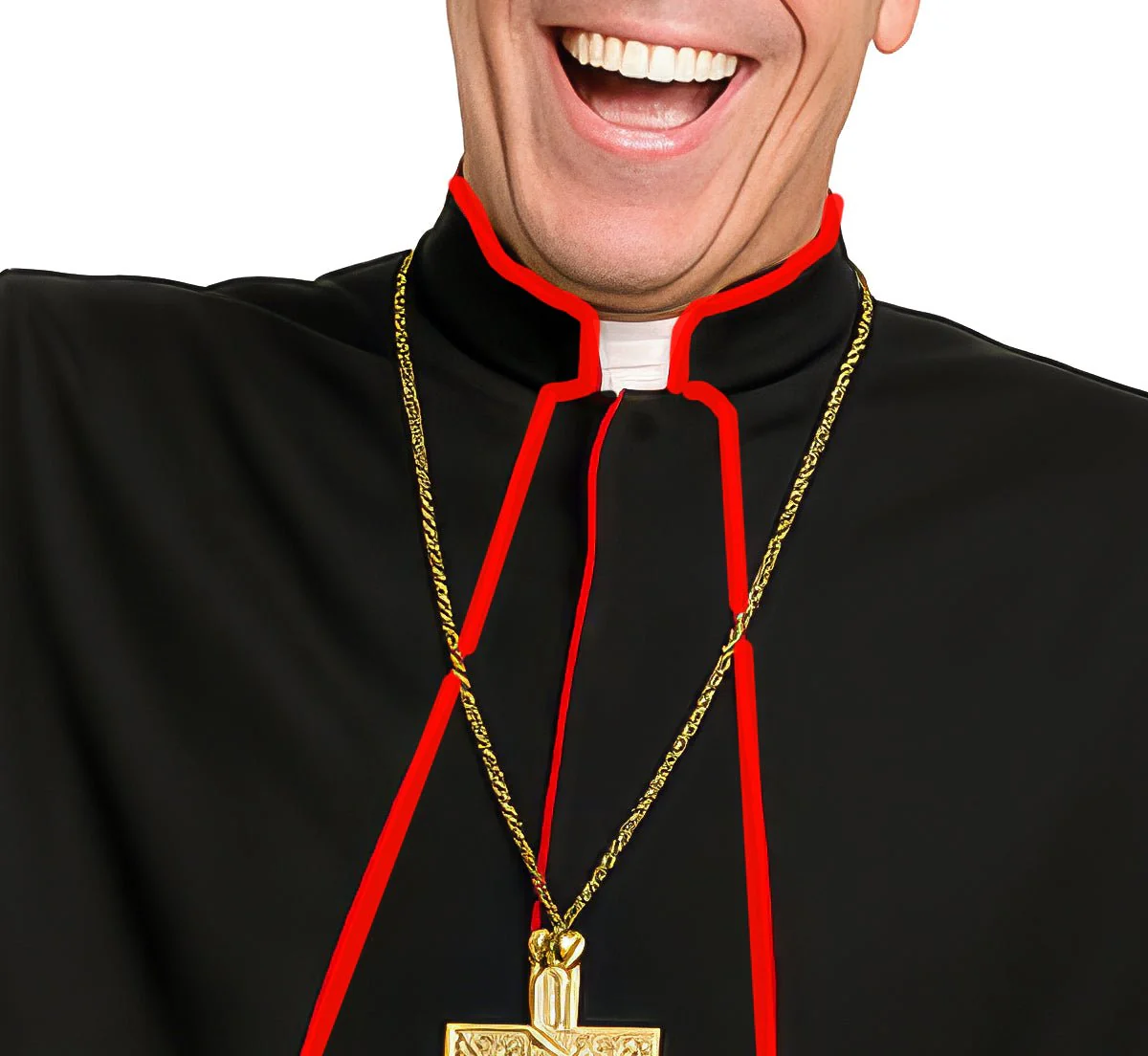 Priester Kostuum Zwart Rood - Image 2