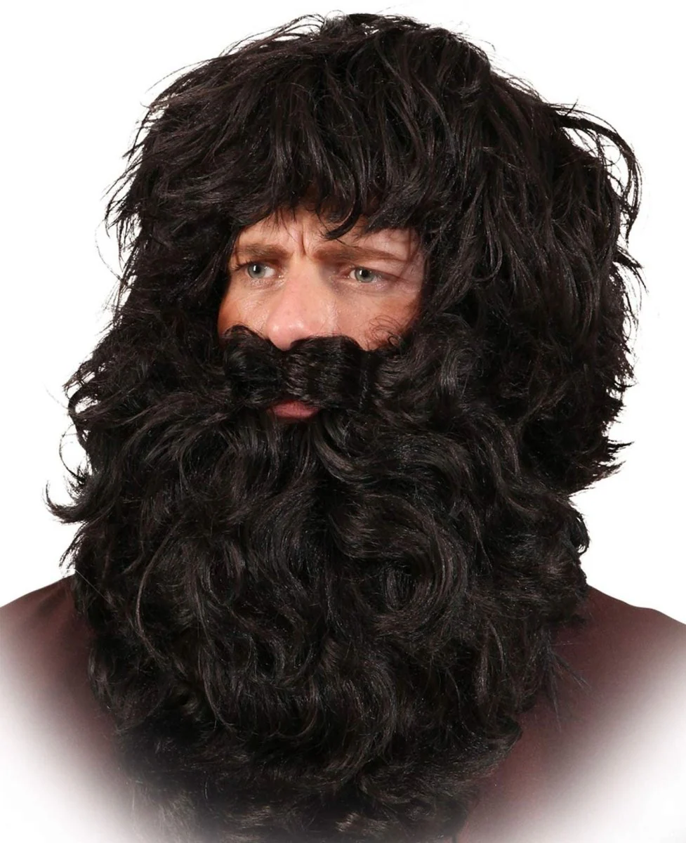 Pruik met Baard Zwart