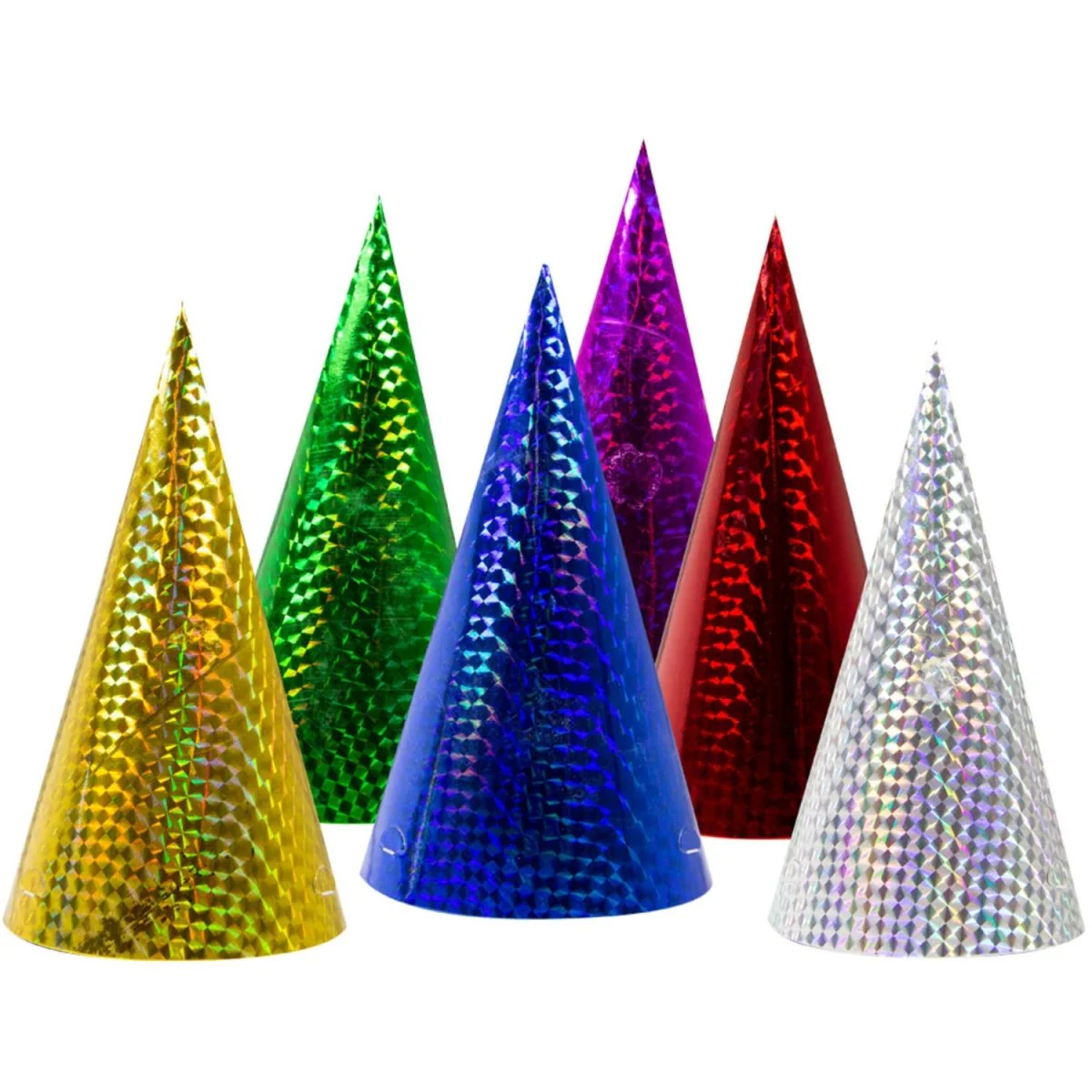 Punthoedjes prismatic assorti - 6 stuks
