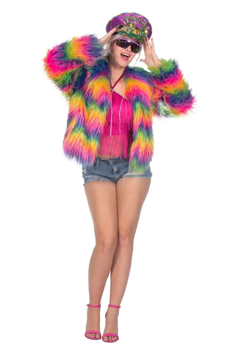 Regenboog Bontjas Dames - Image 2