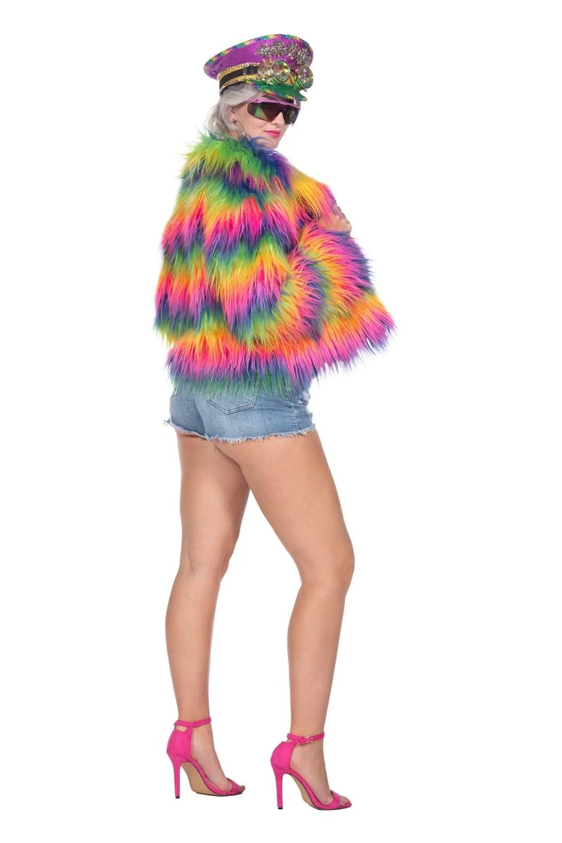 Regenboog Bontjas Dames - Image 3