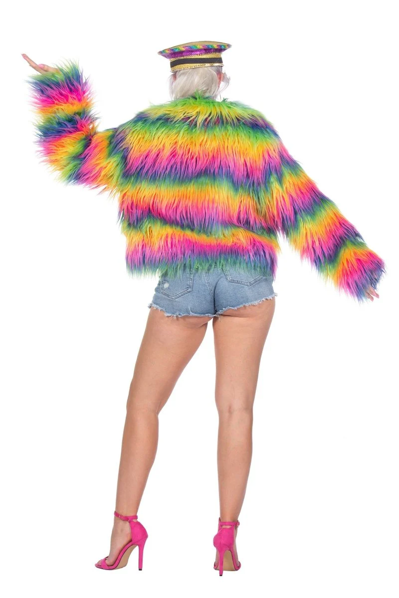 Regenboog Bontjas Dames - Image 4