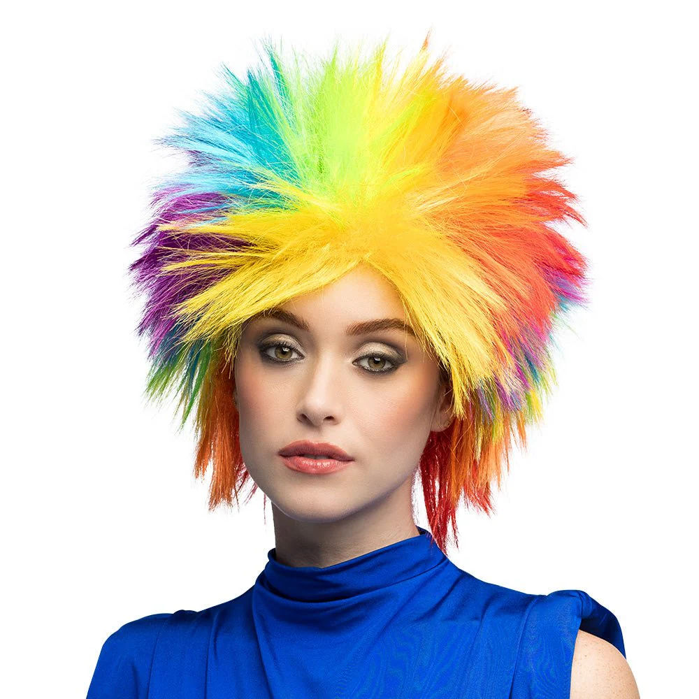 Regenboog Pruik Punky