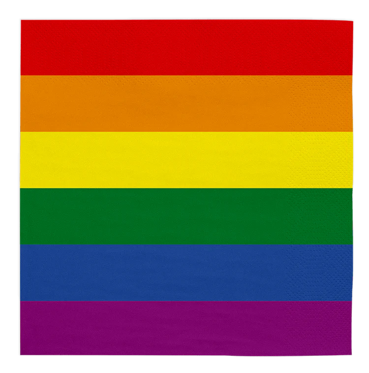 Regenboog Servetten 3 Laags Gestreept 33cm 20st