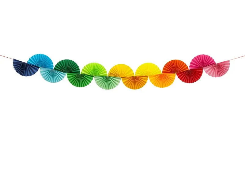 Regenboog Slinger Papieren Waaiers 2,5m