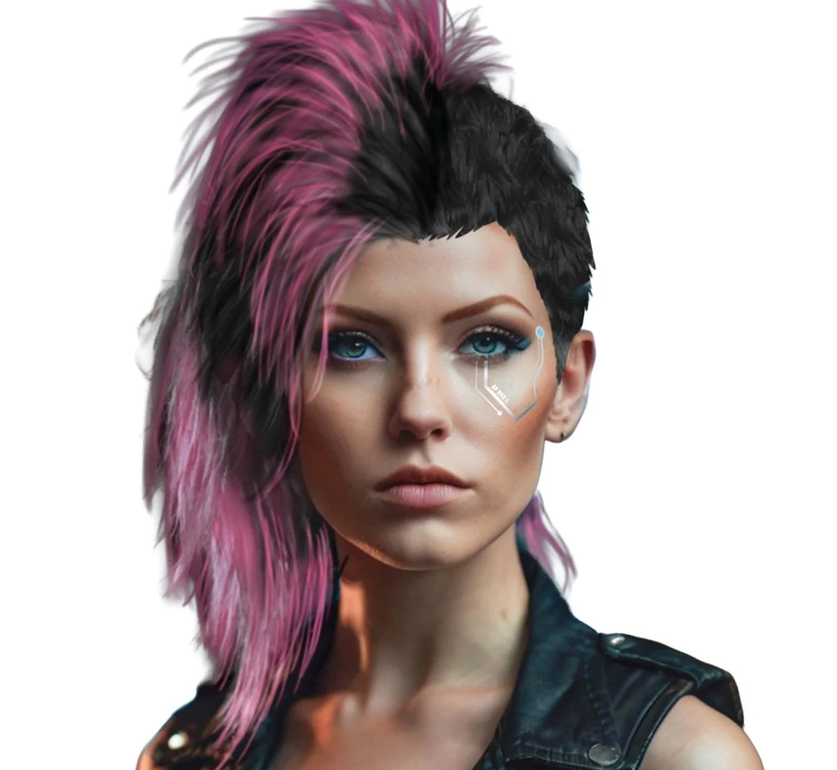 Rocker Pruik Roze/Zwart