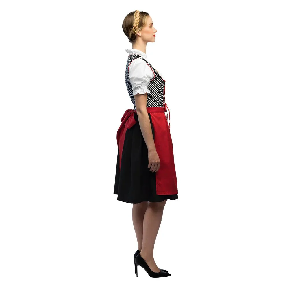 Rode Dirndl Jurk Oktoberfest Grijs Frau - Image 4