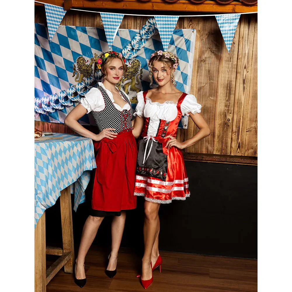 Rode Dirndl Jurk Oktoberfest Grijs Frau - Image 5
